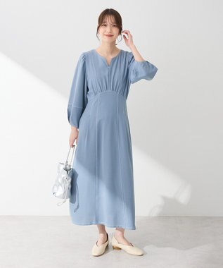 Green Parks ・ＥＬＥＮＣＡＲＥ　ＤＵＥボリュームスリーブワンピー Blue