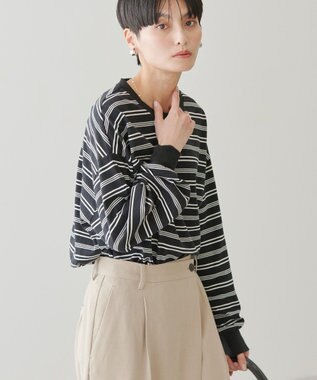 AMERICAN HOLIC ランダムボーダーＢＩＧ　Ｔシャツ Black