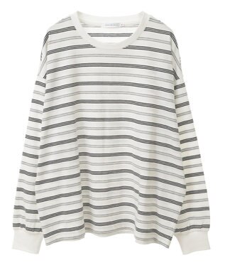 AMERICAN HOLIC ランダムボーダーＢＩＧ　Ｔシャツ Off White