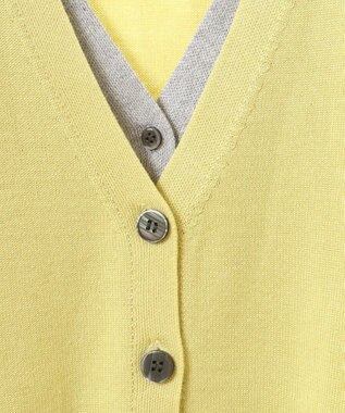 earth music&ecology レイヤード風ニットカーディガン Lime Green