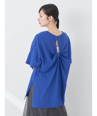 earth music&ecology バックスリットねじりチュニックＴ Royal Blue