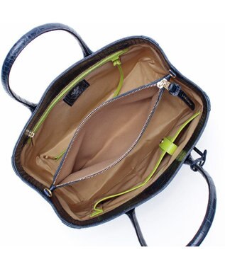 A.D.M.J. 【牛革】クロコダイル型押しトート32cm(Dカン付) タンザナイト