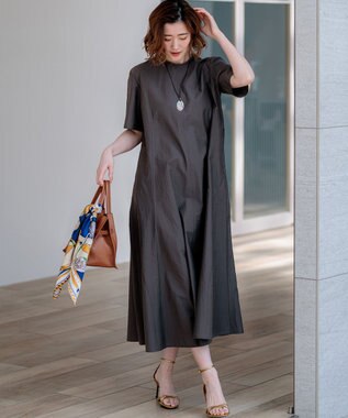 23区 S 【先行予約】MANTECOブライトワッシャー フレアワンピース スチールグレー系
