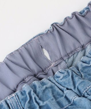 ANY KIDS 【一部店舗/WEB先行販売アイテム】【洗濯機可能】刺繍 ワイドデニムパンツ インディゴ