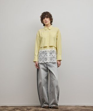 GRACE CONTINENTAL レースティアードシャツ イエロー