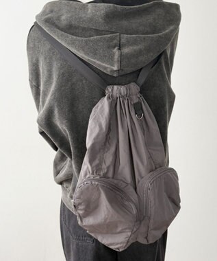 WEGO 【ユニセックス着用ITEM】ポケットデザインナップサック グレー