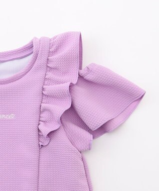 ANY KIDS 【UVカット】2WAYショルダーセパレート水着 ラベンダー×ラベンダーチェック