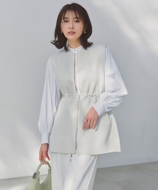 UNFILO BEAUTY FORM KNIT ZIPジレ グレージュ