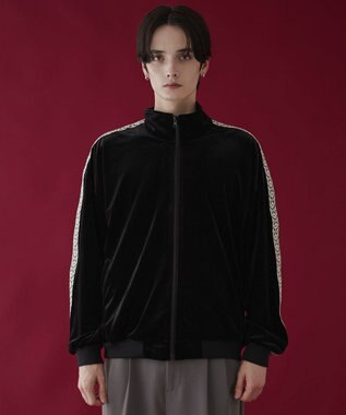 WEGO ベロアライントラックジャケット ブラック