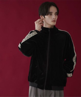 WEGO ベロアライントラックジャケット ブラック