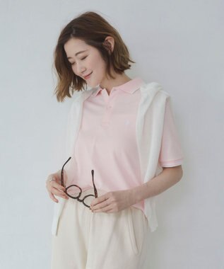 WEGO 【26年春夏新カラー登場/ユニセックス着用ITEM/SMLサイズ展開】U.S. POLO ASSN.別注ラインポロシャツ ライトピンク