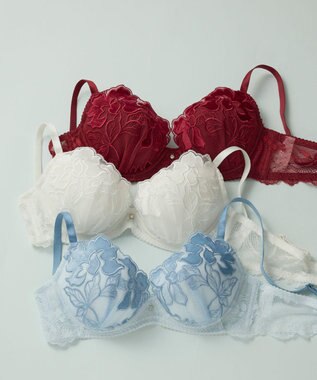 une nana cool 【ベロアのレースが特別感を演出】クリスマスモチーフブラ レッド