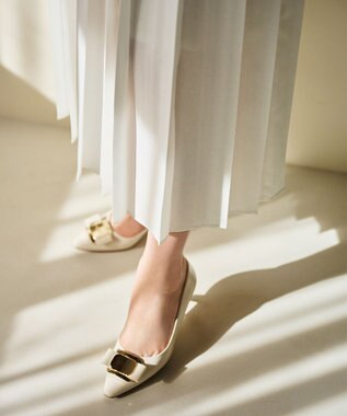 #Newans 〈花乃まりあさんコラボ〉ワイドプリーツワンピース ホワイト