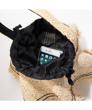 UNBILLION kakatoo ラフィアラッフルステッチワークワンショルダー ブラック