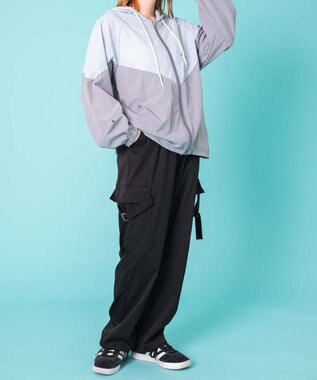 WEGO 【ウエストゴム】サイドベルトカーゴパンツ ブラック