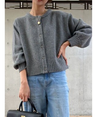 Green Parks クルーネックカーディガン Gray Mixture