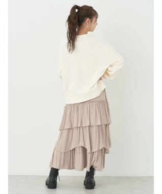 earth music&ecology ランダムティアードスカート Beige