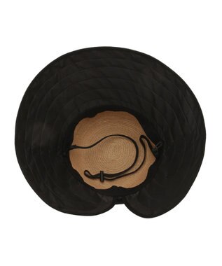 MOONBAT 【遮光100%/UPF50%＋/UVカット】洗えるバックリボン ブレードパラソルハット 手洗いOK/サイズ調整可能/吸水速乾/遮熱 ブラック