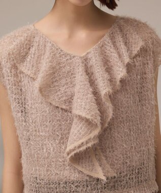 GRACE CONTINENTAL バックフレアチュールトップ ベージュ