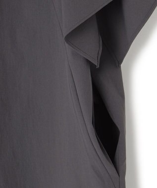 ICB 【洗える】ヴィンテージスパンブロード ワンピース チャコール系