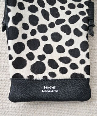 Hekhèr Le Style de Vie 【日本製】ハラコ×シュリンクレザー スマートフォンポシェット ダルメシアン
