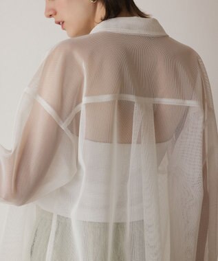 GRACE CONTINENTAL メッシュオーバーシャツ ホワイト