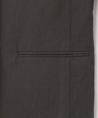 ICB 【吸水速乾機能付き】ペーパーコットンリネンツイル　ノーカラージャケット チャコール系