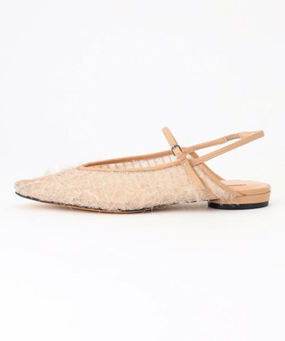 BEIGE， 【一部店舗限定】HENRI EN VARGO / LULU ファーバックストラップパンプス Beige