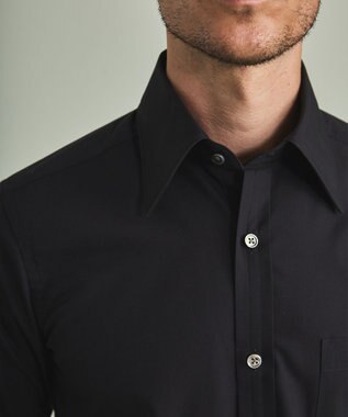 GOTAIRIKU 【形態安定】PREMIUMPLEATS_レギュラーカラー 通年ドレスシャツ ブラック系