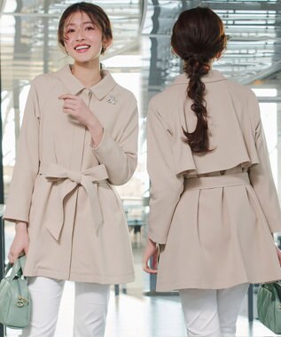 Tiaclasse ステンカラーフレアミドルコート