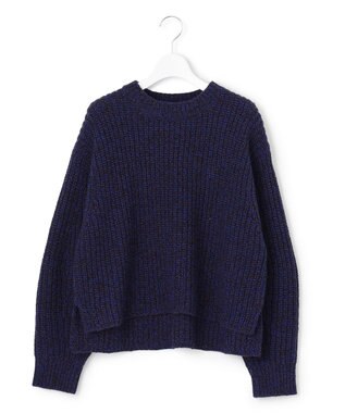 23区 L ウールバルキーカラーミックス ニット ブルー系