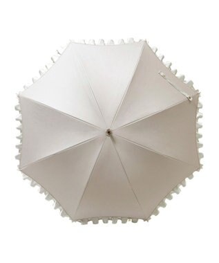 MOONBAT 【一級遮光/晴雨兼用】LANVIN en Bleu (ランバン オン ブルー) 長傘 日傘 シャイニーフリル 遮光 遮熱 UV キャメル