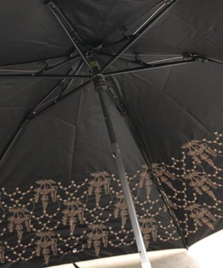 AND WOOL 〈UVカット率99%以上・一級遮光生地・晴雨兼用〉イラカ刺繍の日傘 （折りたたみ傘タイプ） ネイビー