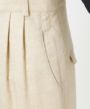 23区 【GOLD LABEL】GIOTEXリネンスパーク サスペンダー付 タックパンツ ベージュ系