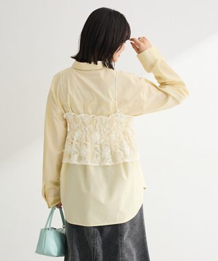 Green Parks ＳＥＴ２点シャツ＋レースビスチェ Yellow