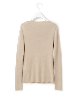 ICB 【洗える】エクストラファインメリノリブ ボートネックニット ベージュ系ラメ