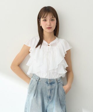 earth music&ecology ２ＷＡＹフリルブラウス White