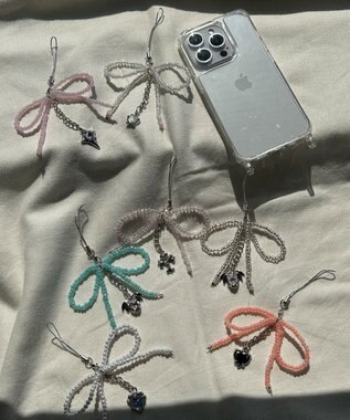 WEGO リボンビーズストラップキーホルダー 柄3