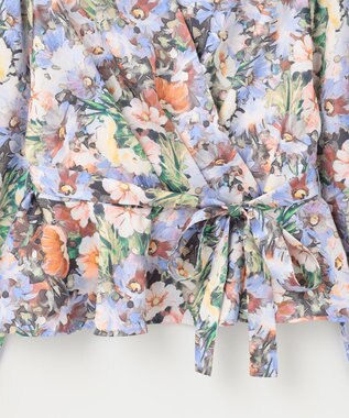 GRACE CONTINENTAL グラデフラワープリントトップ サックス