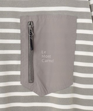 SHARE PARK MENS 【UNISEX】ボートネックボーダーＴシャツ（L・XLサイズ） グレージュ×オフボーダー