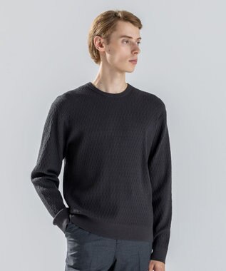 JOSEPH HOMME 【新柄】 ヴィスコースリンクス　クルーネックニット グレー系