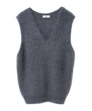 earth music&ecology シャギーベスト Light Gray