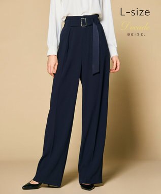 BEIGE， 【洗える・L-size】CINDY / ワイドパンツ Navy