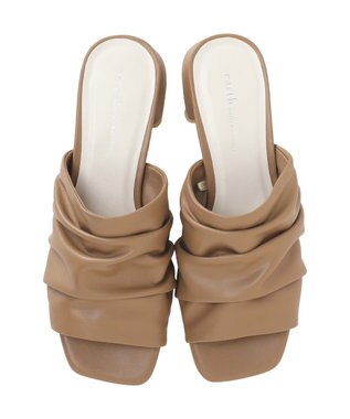 earth music&ecology ソフトギャザーミュール Gray Beige