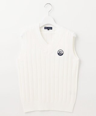 23区GOLF 【WOMEN】コットンアクリル ニットベスト ホワイト系