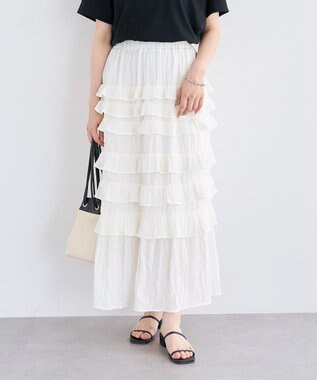 Green Parks ・ＳＵＧＡＲ　ＳＰＯＯＮ　メニーフリルスカート Off White