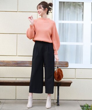 ANY SIS 【大人百花掲載 ヨンアさん着用】冬のシャルマン ラグランスリーブ ニット サーモンピンク