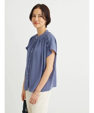 Green Parks ・ＥＬＥＮＣＡＲＥ　ＤＵＥ　イロイロ釦ドルマンブラウス Blue