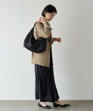 russet ラウンドビッグショルダーバッグ(CE-1292) Black2（シルバー金具）