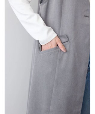 AMERICAN HOLIC ロングＶネックジレ Gray Mixture